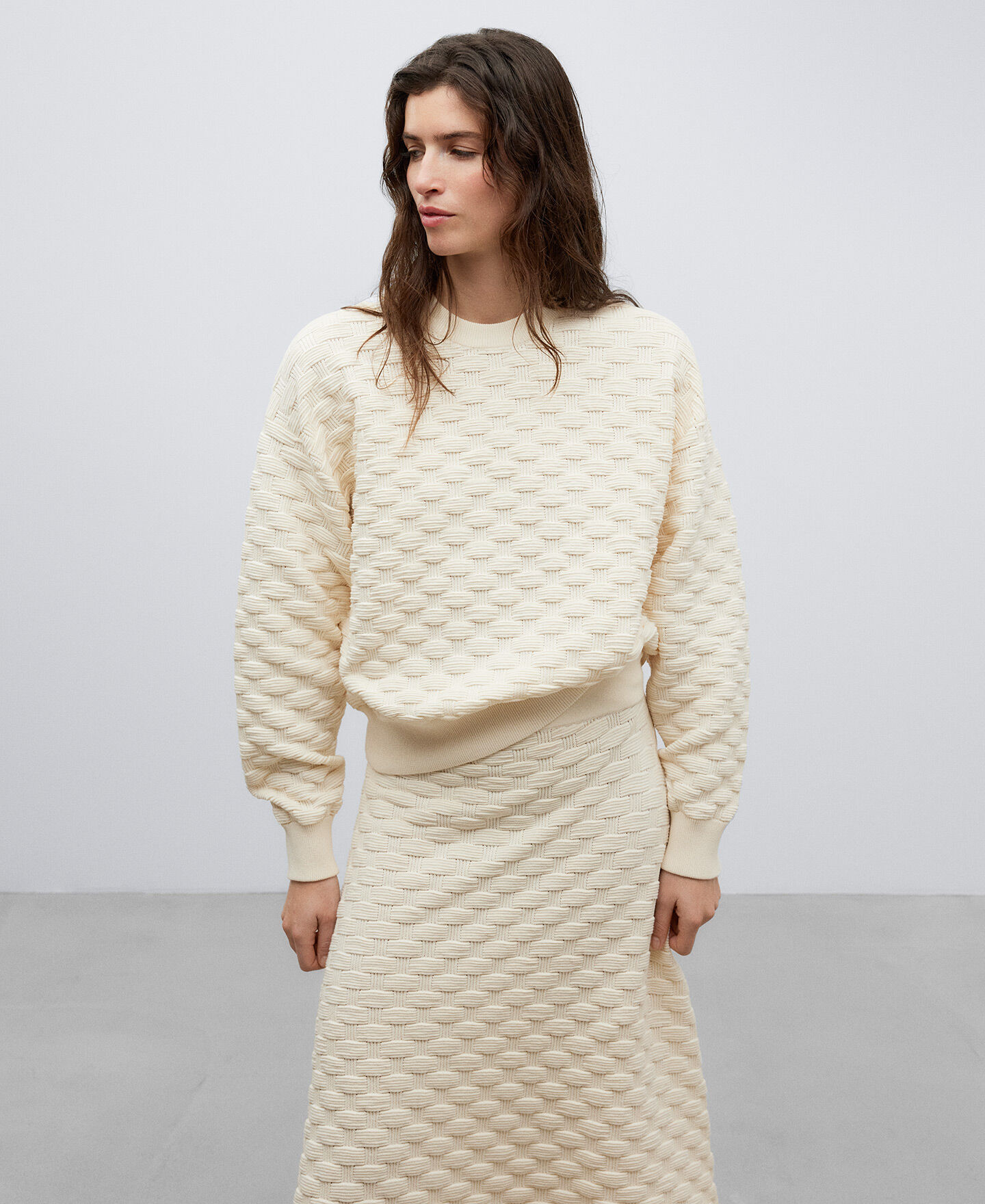 Basket weave clearance sweater