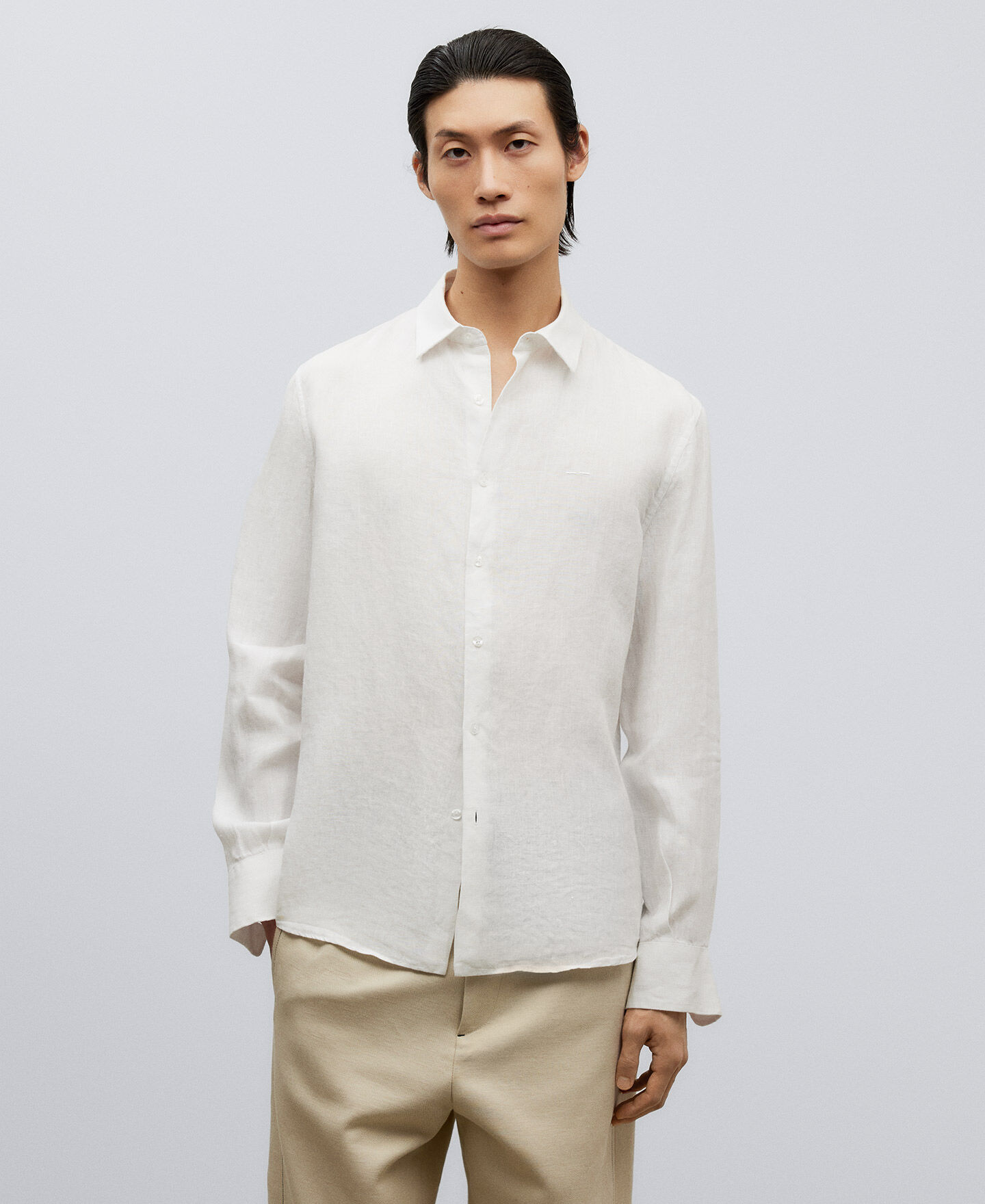 Chemise blanche lin homme