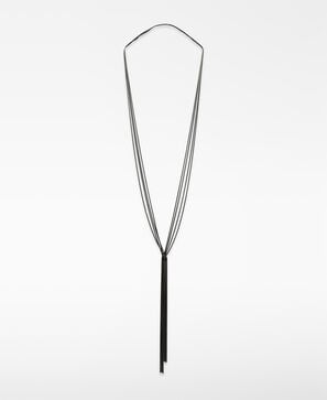 Thin chain long necklace woman