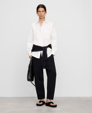 Knit barrel fit trousers