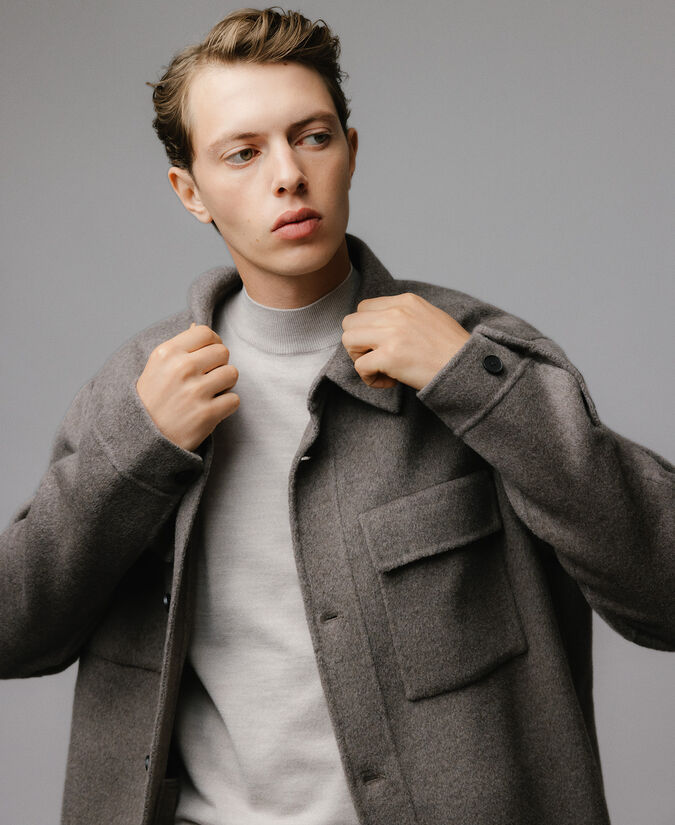 Adolfo dominguez Jersey cuello perkins lana merino hombre