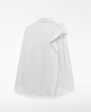Striped wrinkled-effect double shirt
