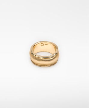 Double-finish metal ring woman