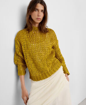 Oversize-Pullover aus offenem Cupro-Strick