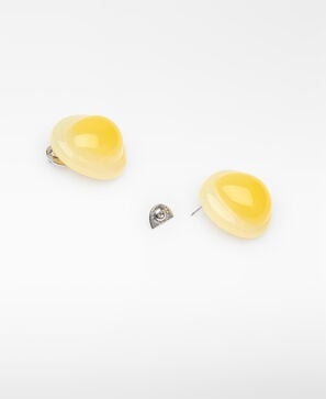 Boucles d'oreilles circulaires en r&eacute;sine bicolore