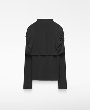 Gathered overlay T-shirt