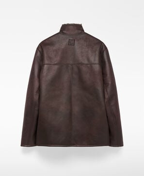 Leder-Nicht-Leder Oversize-Jacke f&uuml;r Herren