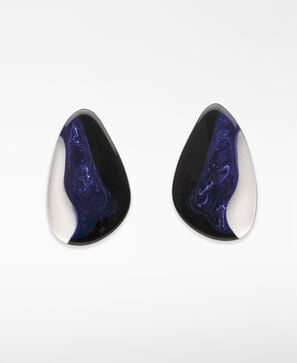 Tricolor resin earrings