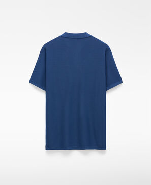 V-neck structured knit polo shirt