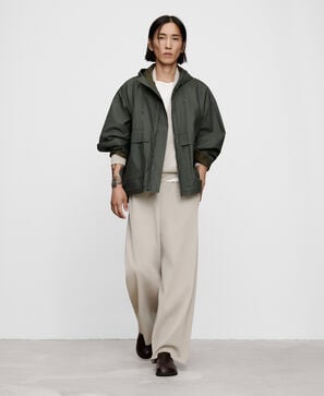 Knit barrel fit trousers