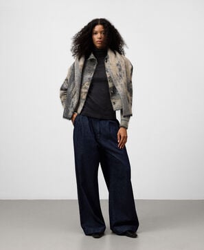 Cardigan dégradé en maille jacquard pour femme