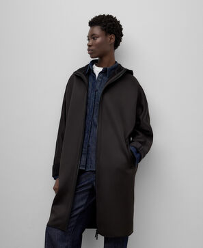 Abrigo con capucha nailon mujer