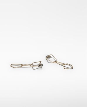 Irregular fine-link earrings