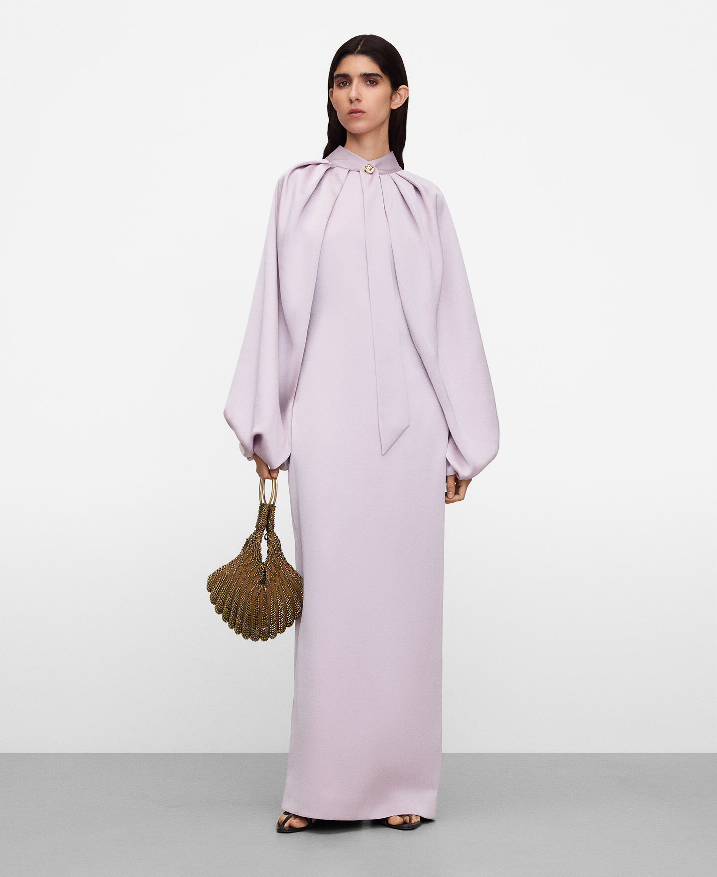 long sleeve off the shoulder maternity dress Off Shoulders Long Sleeve Half Circle Maternity Gown main image 1
