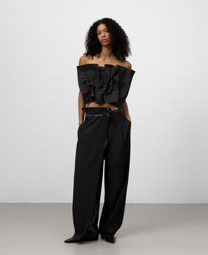 Pantalón asimétrico combinado mujer