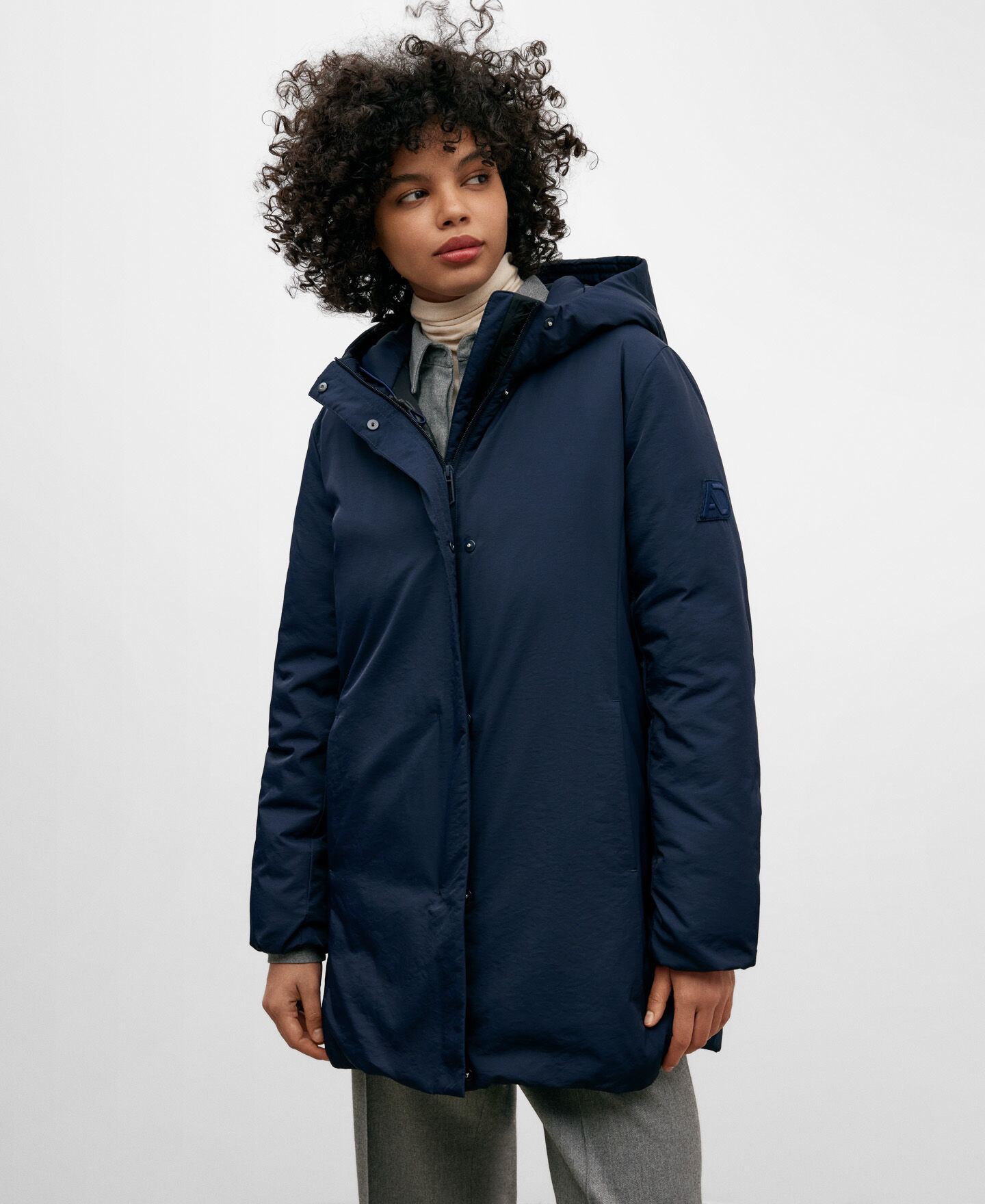 Hooded padded double zip up parka coat shop