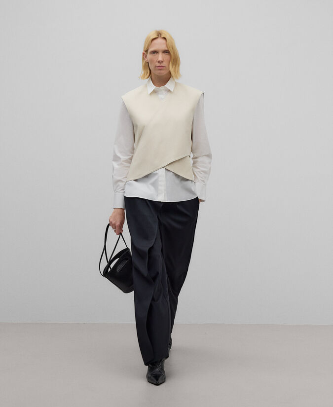 Adolfo dominguez Chaleco cruzado en algodón mujer En línea | Ropa