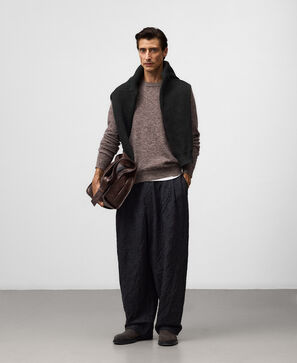 Knitted sweater with mohair and wool man