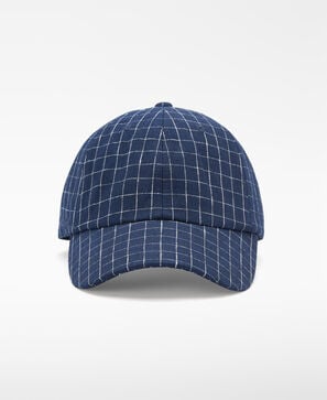 Karierte Leinen-Cap