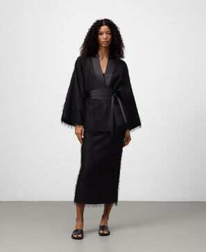 Fringed kimono jacket woman