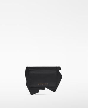 Tarjetero asim&eacute;trico piel