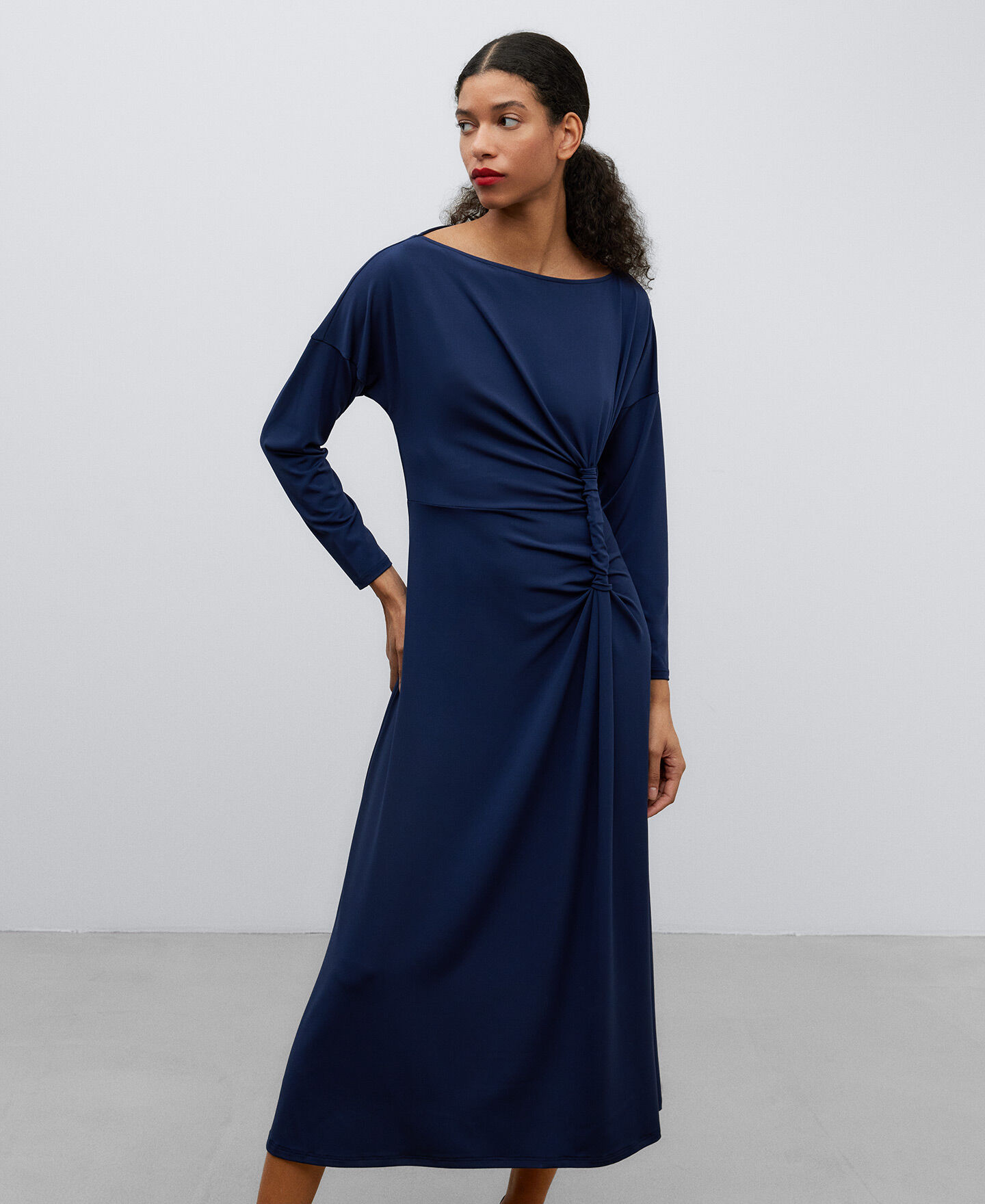 Navy blue midi dress uk hot sale