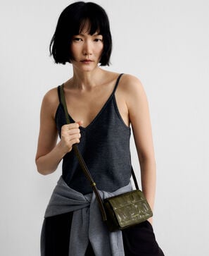 Mica croc-effect mini crossbody