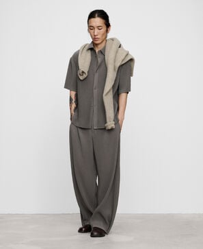 Semi-jogger crinkle trousers