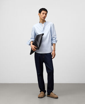 Chemise rayée à col rond homme