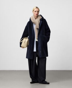 Abrigo borreguillo con capucha mujer