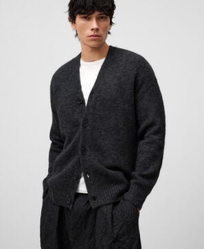 Cárdigan punto cuello pico hombre