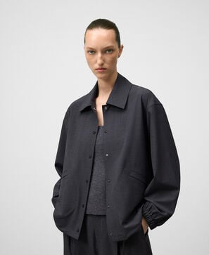 Overshirt with adjustable hem woman