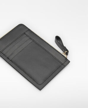 Leather map-printed wallet