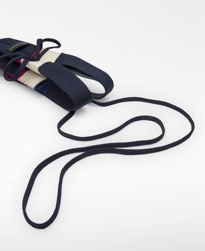 Printed knit pleated phone holder woman