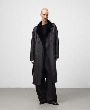 Non-Leather double-faced coat woman