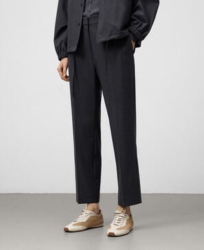 Straight ankle-length trousers