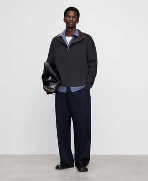Double-faced funnel neck jacket
