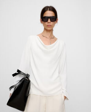 Draped collar top