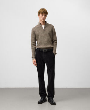 Zip-up perkins collar sweater man