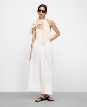 Cotton wide-leg trousers
