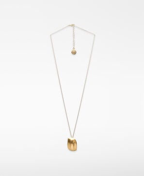 Collar pieza metálica dorada mujer