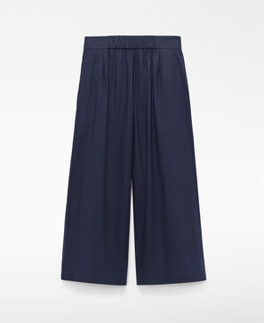 Poplin wrap-front culotte trousers