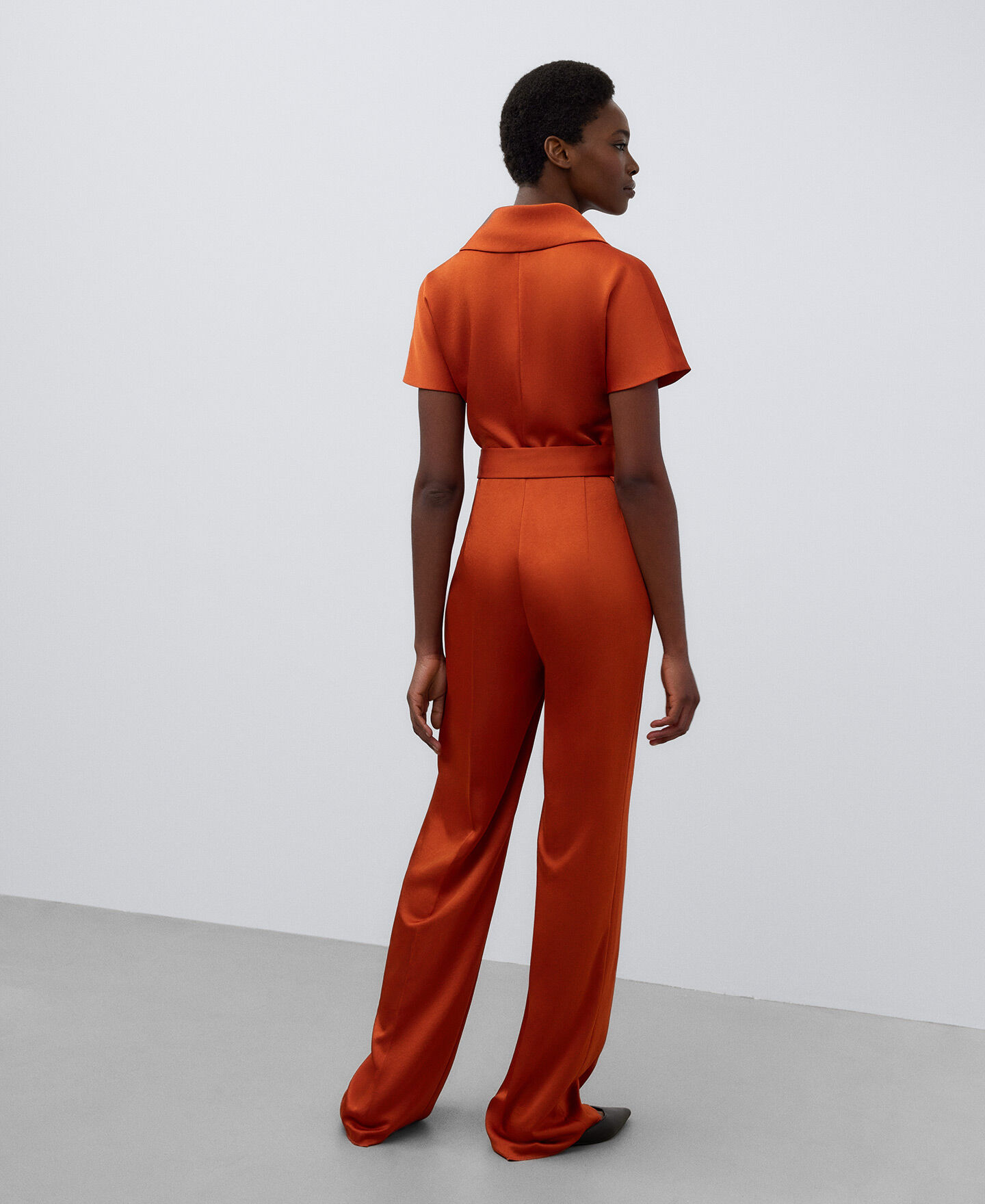 Zara orange online jumpsuit