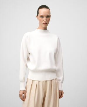 Camisola arredondada de malha para mulher