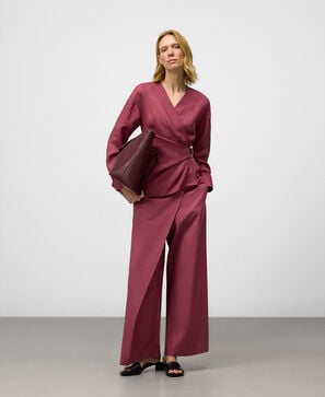 Cotton wrap trousers woman