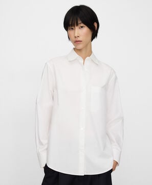 Cotton spread collar shirt woman