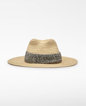 Sombrero bicolor textura rafia