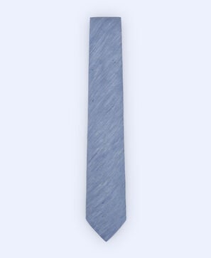 Corbata jaspeada en lino y seda