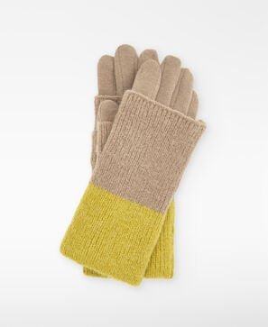 Guantes bicolor convertibles punto