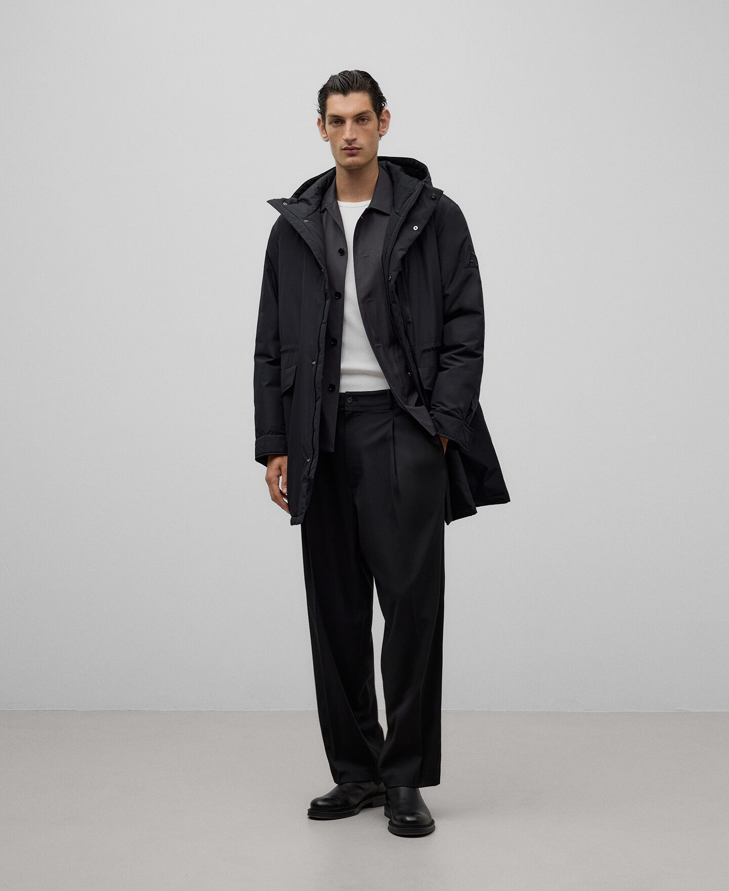 Veste longue noir homme store